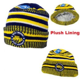 12 Pieces Knitted PlusH-Lined Varsity Cuffed Hat [seal] West Virginia - Hats With Sayings