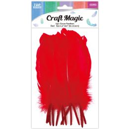 600 Wholesale Goose feather Red 12-Piece 16-22cm