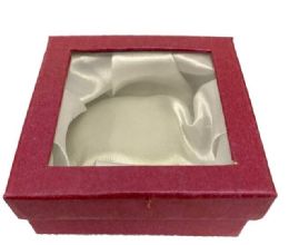 48 Pieces Jewelry Display Gift Box Square Shape Burgundy - Storage & Organization