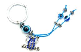 96 Bulk Blue Evil Eye Keychain Frog