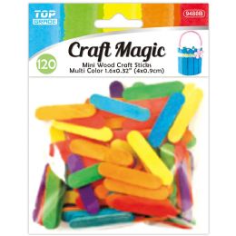 48 Pieces Colored Wooden Stick 40x9mm 120-Piece - Craft Wood Sticks and Dowels