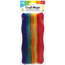 48 Pairs Colored Wooden Stick 20x2.7cm 15-Piece - Craft Wood Sticks and Dowels