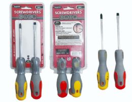 48 Pieces Screwdriver 4" 2pc Grey+yellow - Screwdrivers and Sets
