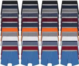 48 Wholesale Mens 100% Cotton Boxer Briefs Underwear Assorted Colors, Size Small, 48 Pack