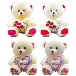 6 Pieces 16" Bear W/heart 2 Style - Valentines