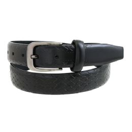 24 Pieces Men's Casual Dress Belt In Black - Mens Belts