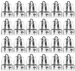 24 Pieces 17 Inch Backpacks For Kids, Clear With Black Trim, 24 Pack - Clear Backpacks