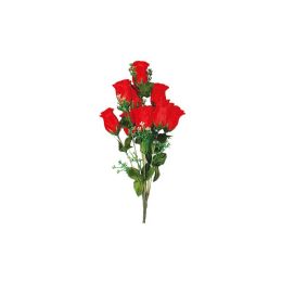 72 Wholesale 14"/9-Heads Red Rose