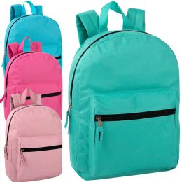 24 Pieces 15 Inch Basic Backpack - Backpacks 15" or Less