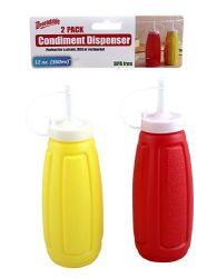 48 Wholesale 2 Piece Plastic Squeeze Mustard Ketchup