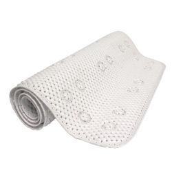 24 of Soft Waffle Cushioned Texture Spa Quality Bathroom Mat White