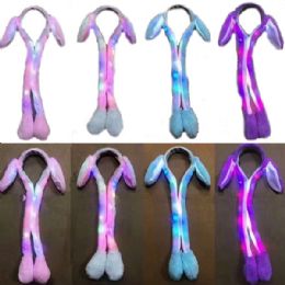 36 Wholesale Bunny Headband Ears Move And Light Up In Assorted Colors