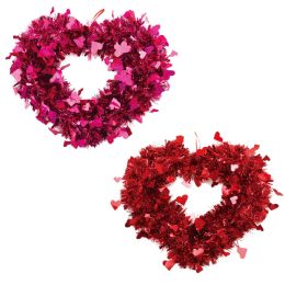 48 Pieces Valentine's Day 10" Heart Tinsel Decoration - Valentines