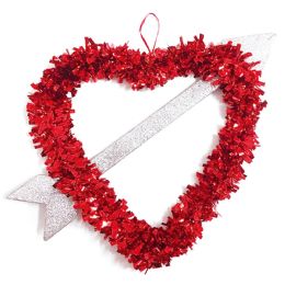 48 Pieces Valentine's Day Heart Tinsel Decoration 16x11" - Valentines