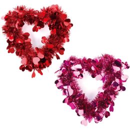 48 Bulk Valentine's Day Heart Tinsel Decoration 31x30x2cm