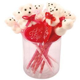 48 Pieces Valentines Day Ball Pen With Bear Heart - Valentine Decorations