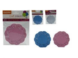 96 Pieces Doilies 60pc Pink Blue 4.5 Inches Dia - Placemats