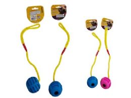 24 Bulk Pet Rope Toy With Ball