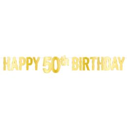 12 of Foil Happy  50th  Birthday Streamer
