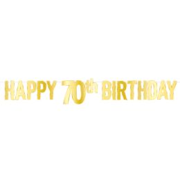 12 of Foil Happy  70th  Birthday Streamer