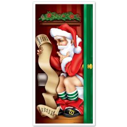 12 pieces Santa Restroom Door Cover - Hanging Decorations & Cut Out