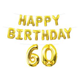 6 pieces Happy Birthday  60  Balloon Streamer - Streamers & Confetti
