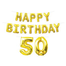 6 pieces Happy Birthday  50  Balloon Streamer - Streamers & Confetti
