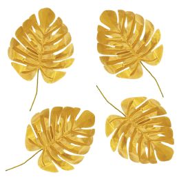 6 pieces Fabric Gold Palm Leaves - Hanging Decorations & Cut Out