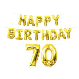 6 pieces Happy Birthday  70  Balloon Streamer - Streamers & Confetti