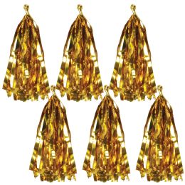 12 pieces Metallic Tassels - Hanging Decorations & Cut Out