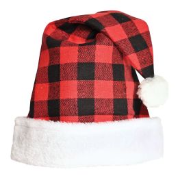 12 pieces Plaid Santa Hat - Party Hats & Tiara