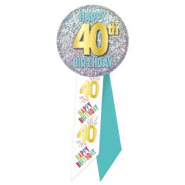 6 pieces 40th Birthday Rosette - Bows & Ribbons