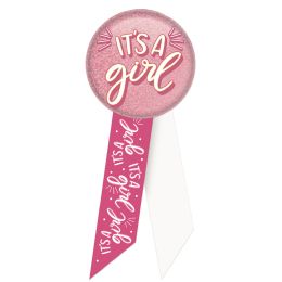6 pieces It's A Girl Rosette - Bows & Ribbons