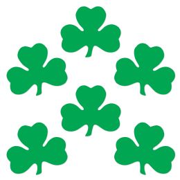 24 pieces Pkgd Printed Shamrock Cutouts - Hanging Decorations & Cut Out