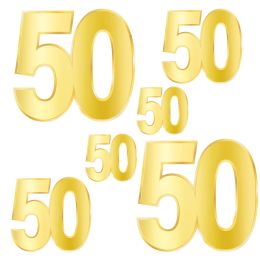 12 pieces Foil  50  Birthday Cutouts - Hanging Decorations & Cut Out