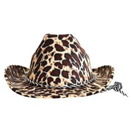 6 pieces Leopard Print Cowboy Hat - Party Hats & Tiara