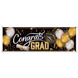 12 pieces Congrats Grad Sign Banner - Party Banners