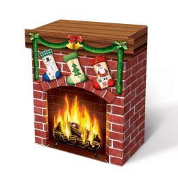 3-D Christmas Fireplace Prop - Party Paper Goods