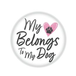 6 pieces My Heart Belongs To My Dog Button - Bows & Ribbons