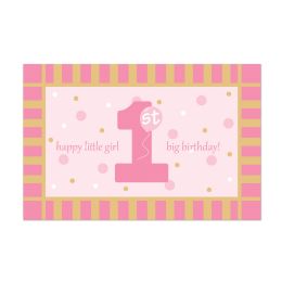 12 pieces Plastic 1st Birthday Floor Mat - Party Novelties