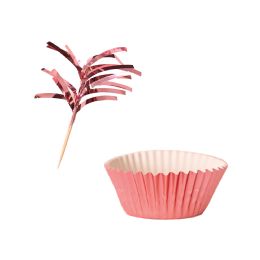 6 pieces Metallic Cupcake Liners & Picks - Baking Supplies