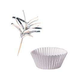 6 pieces Metallic Cupcake Liners & Picks - Baking Supplies