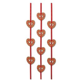 12 pieces Heart Ribbon Stringers - Hanging Decorations & Cut Out