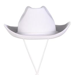 6 pieces White Felt Cowboy Hat - Party Hats & Tiara