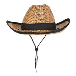 6 pieces Western Cowboy Hat w/Black Trim & Band - Party Hats & Tiara