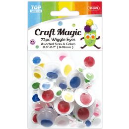 12 Pieces 72ct Color Wiggle Eyes Astd - Craft Tools