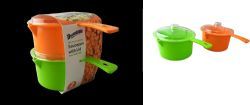 24 Pieces Set Of 2 Microwave Saucepan With Lid Store Heat And Eat 800ml Each - Microwave Items