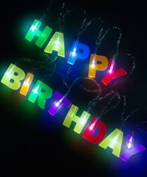 144 Pieces Light Up Led Happy Birthday String Light Banner 6.5' Long - LED Party Supplies