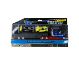 12 Wholesale Friction Trailer Truck With 2 Racers
