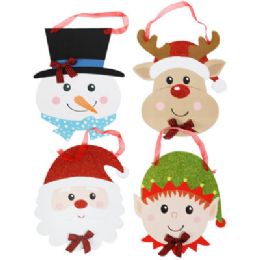 24 pieces Wall Plaque Mdf Christmas 4ast Christmas Faces Mdf Comply/label13.39 X 7.87in - Wall Decor